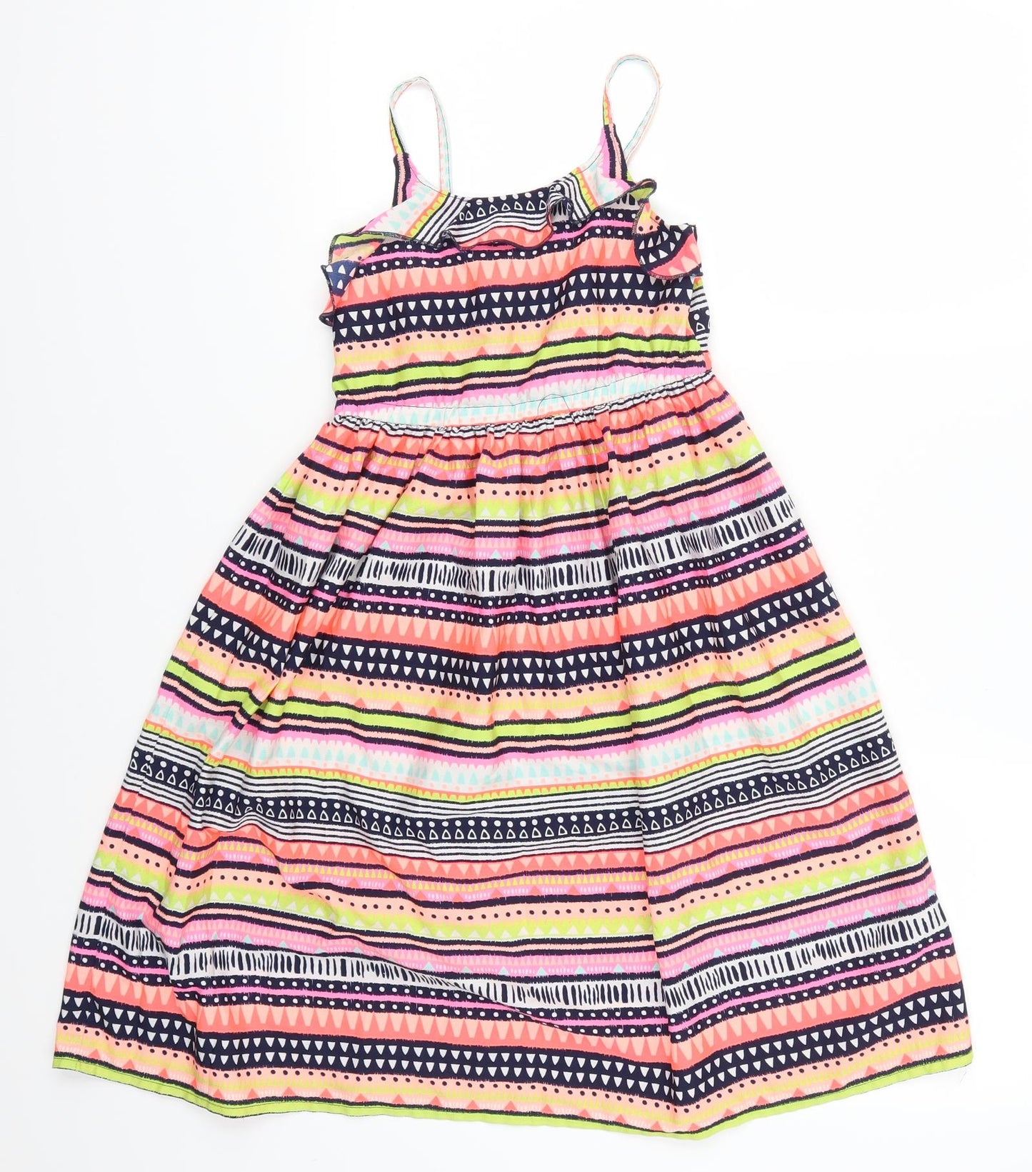 Bluezoo Girls Multicoloured Geometric  Skater Dress  Size 5 Years
