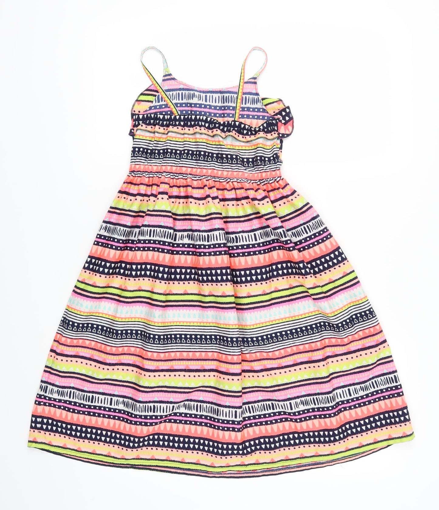 Bluezoo Girls Multicoloured Geometric  Skater Dress  Size 5 Years