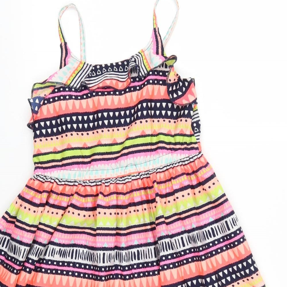 Bluezoo Girls Multicoloured Geometric  Skater Dress  Size 5 Years