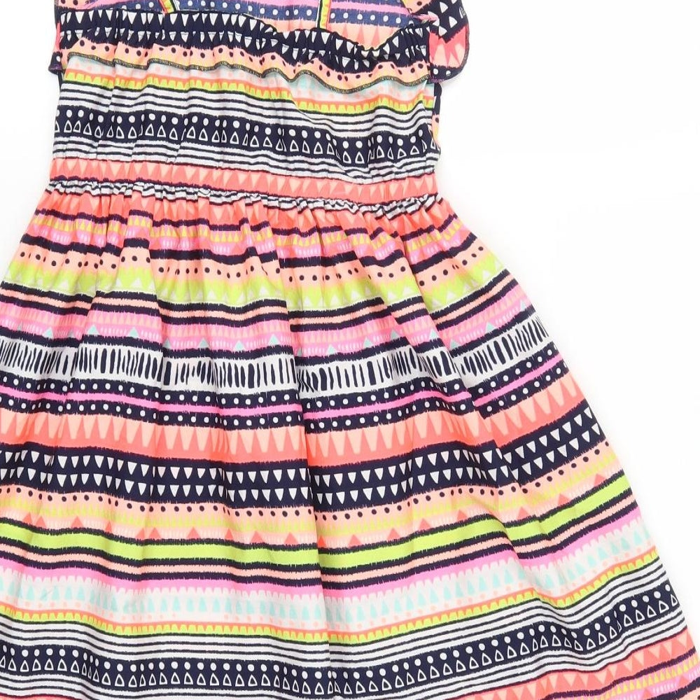 Bluezoo Girls Multicoloured Geometric  Skater Dress  Size 5 Years