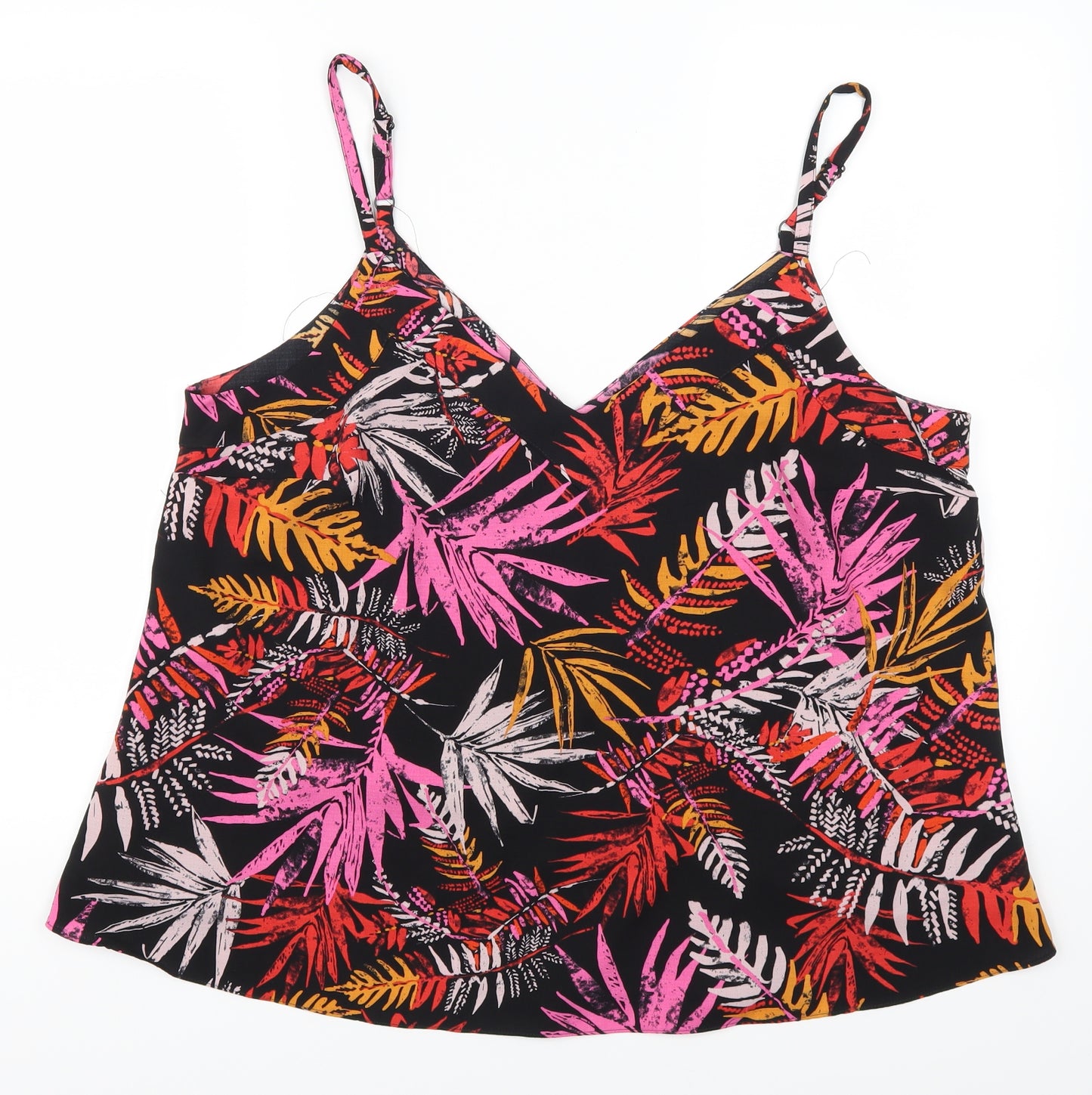 George Womens Pink Floral  Basic Tank Size 18  - Palm Leaves