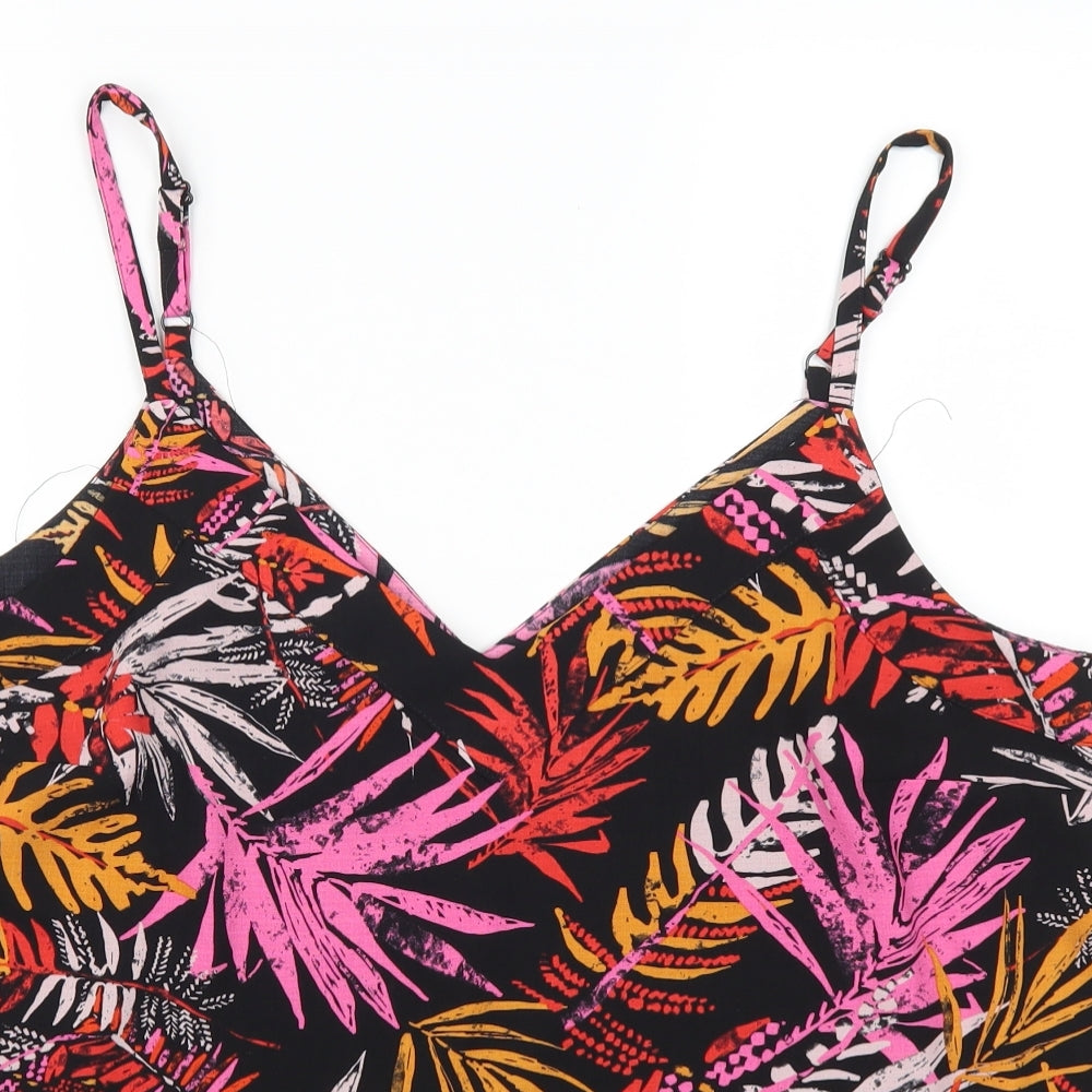 George Womens Pink Floral  Basic Tank Size 18  - Palm Leaves
