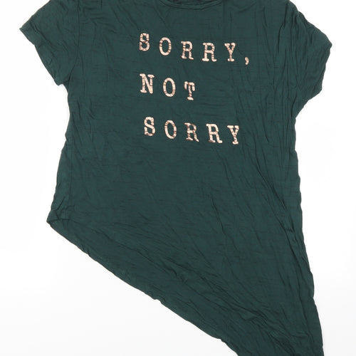 Atmosphere Womens Green   Basic T-Shirt Size 10  - Sorry not Sorry