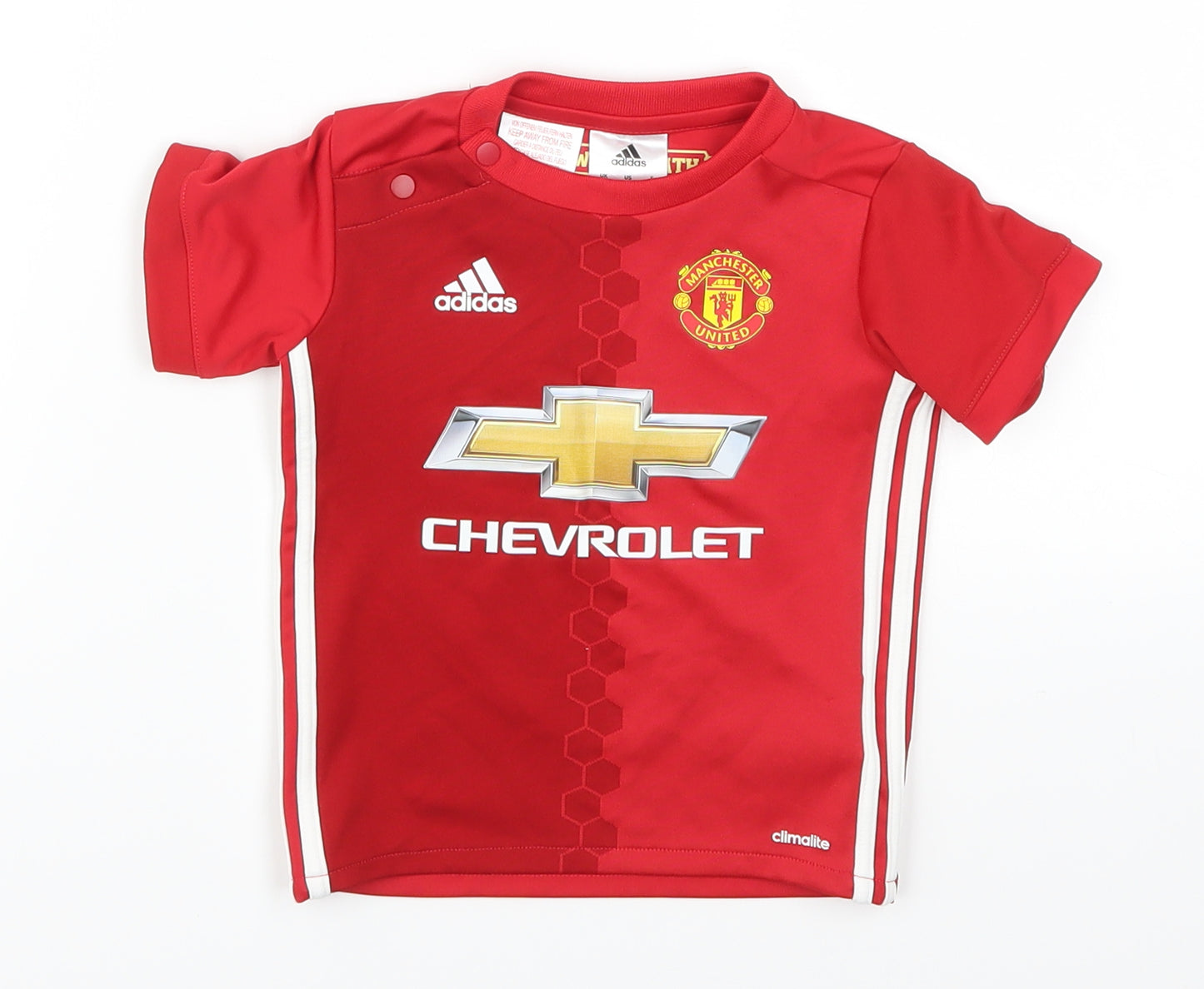 adidas Boys Red   Basic T-Shirt Size 9-12 Months  - Manchester United Chevrolet