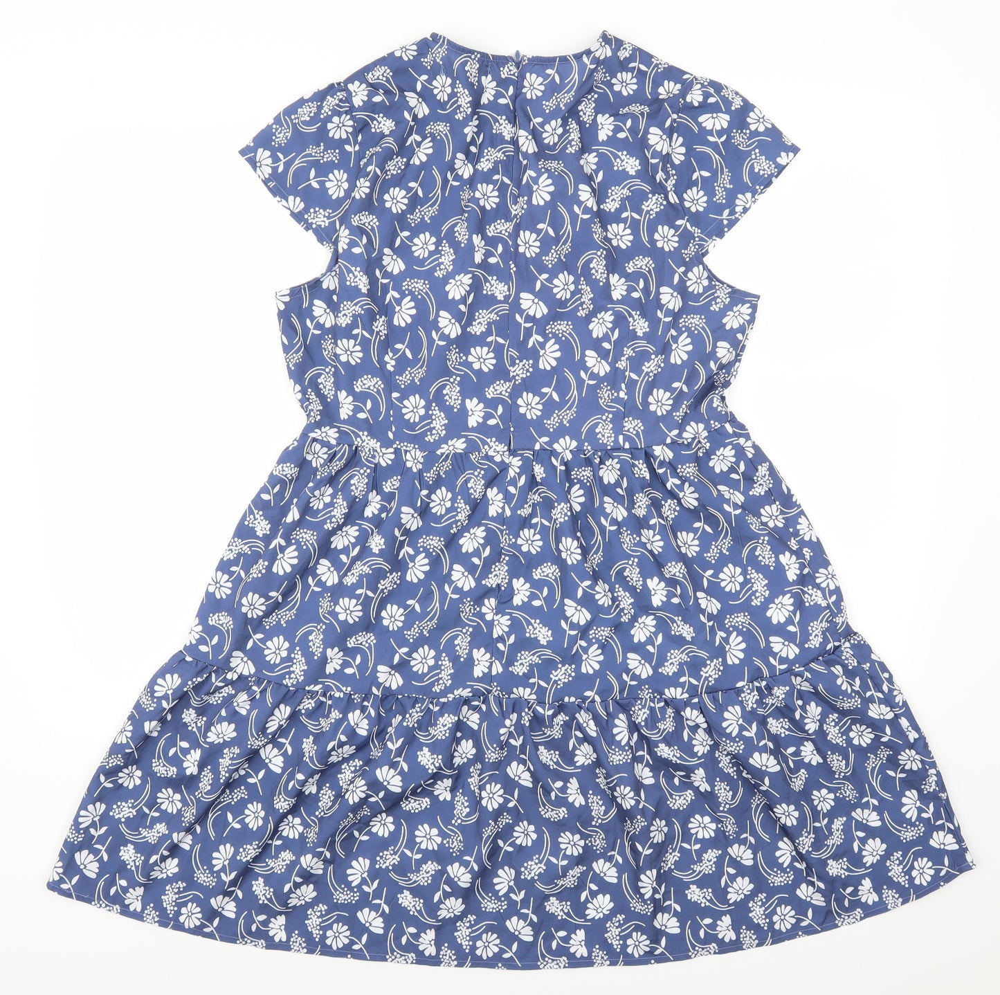 Sheilay Womens Blue Floral  Trapeze & Swing  Size L