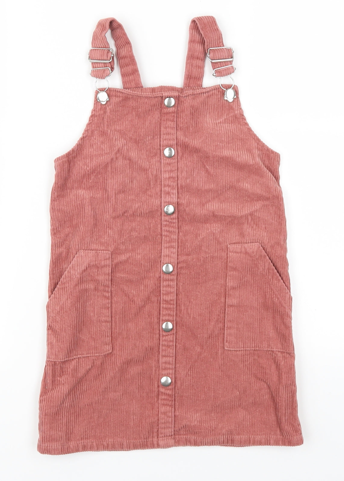 Denim Co Girls Pink  Corduroy Pinafore/Dungaree Dress  Size 6-7 Years