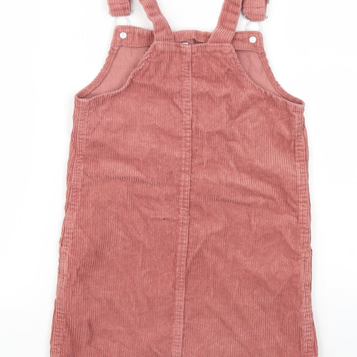 Denim Co Girls Pink  Corduroy Pinafore/Dungaree Dress  Size 6-7 Years