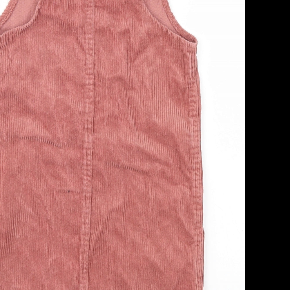 Denim Co Girls Pink  Corduroy Pinafore/Dungaree Dress  Size 6-7 Years