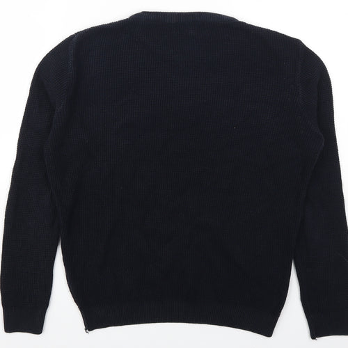 River Island Mens Blue   Henley Jumper Size S