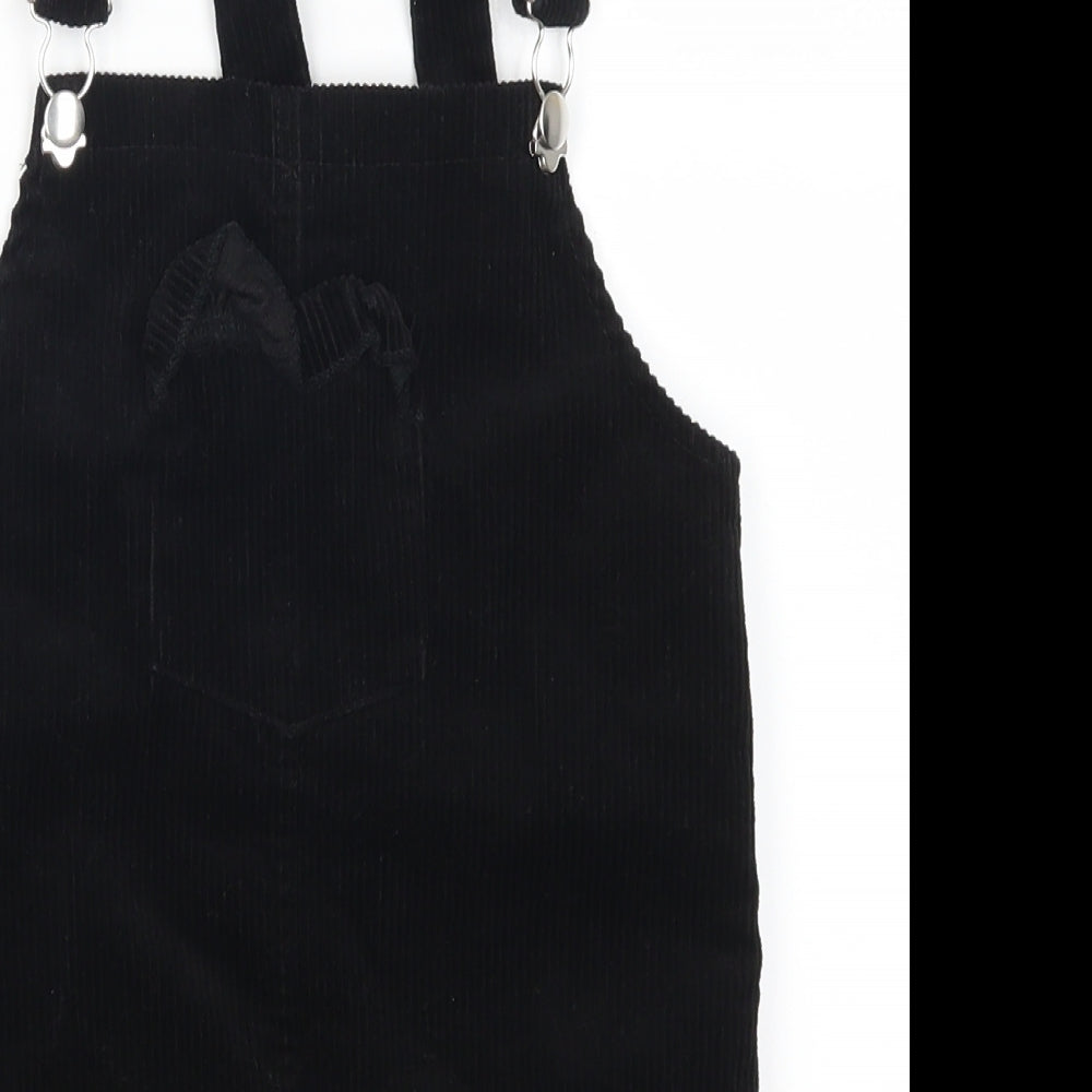 Denim Co Girls Black  Corduroy Pinafore/Dungaree Dress  Size 5-6 Years