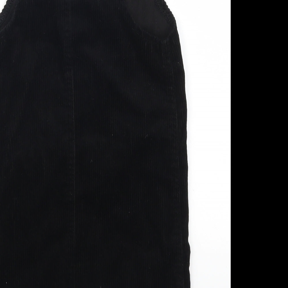 Denim Co Girls Black  Corduroy Pinafore/Dungaree Dress  Size 5-6 Years