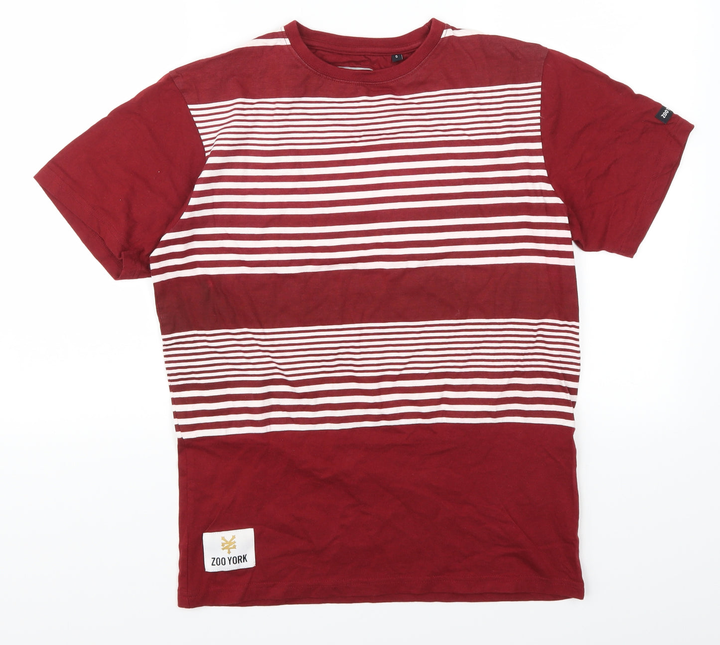 Zoo York Mens Red Striped   T-Shirt Size S
