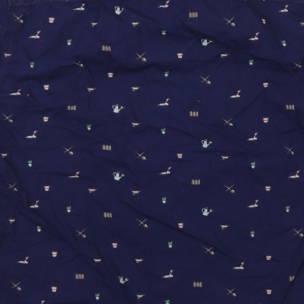 George Mens Blue    Button-Up Size L  - Gardening Prints