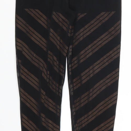 DY Womens Black Striped  Carrot Leggings Size 26 in L26 in
