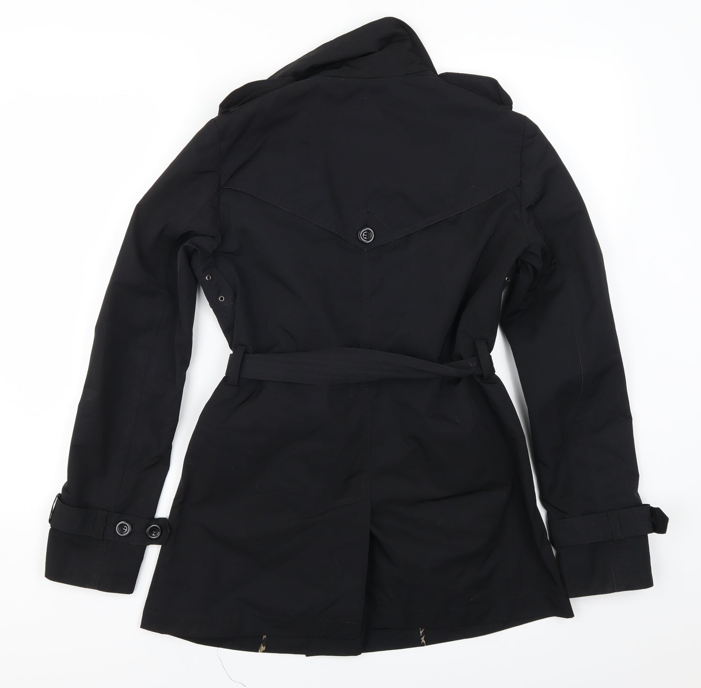 Preworn Womens Black   Trench Coat Coat Size 10