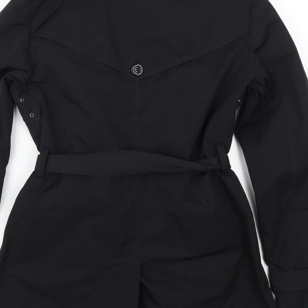 Preworn Womens Black   Trench Coat Coat Size 10