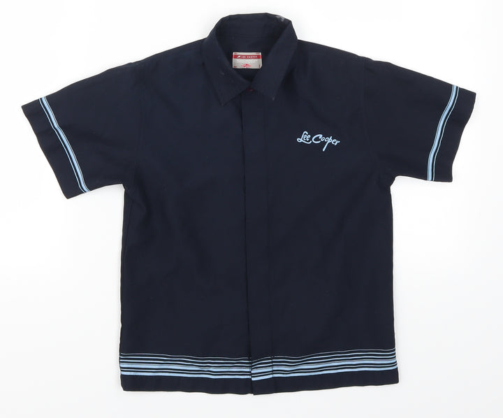 Lee Cooper Boys Blue Striped Basic Button-Up Size 4-5 Years