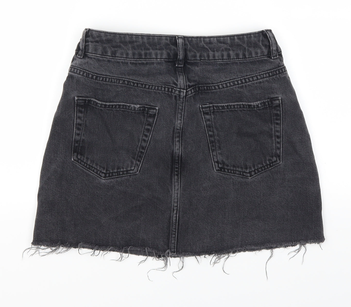 Topshop Womens Grey  Denim Mini Skirt Size 10