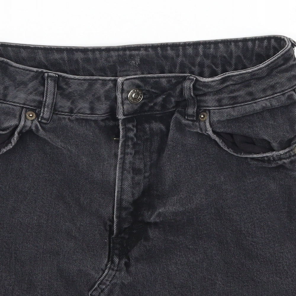 Topshop Womens Grey  Denim Mini Skirt Size 10