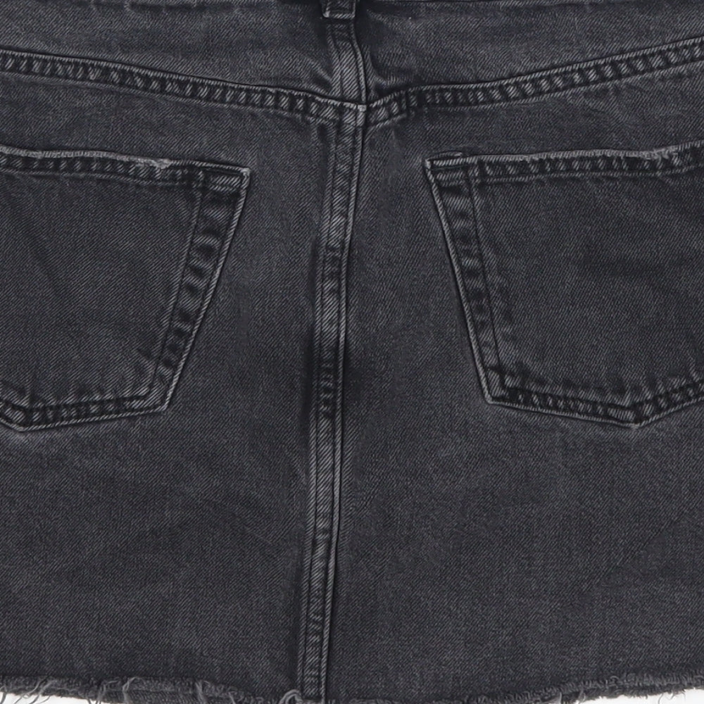 Topshop Womens Grey  Denim Mini Skirt Size 10