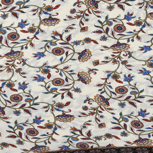 Preworn Womens Beige Floral  Basic Blouse Size L