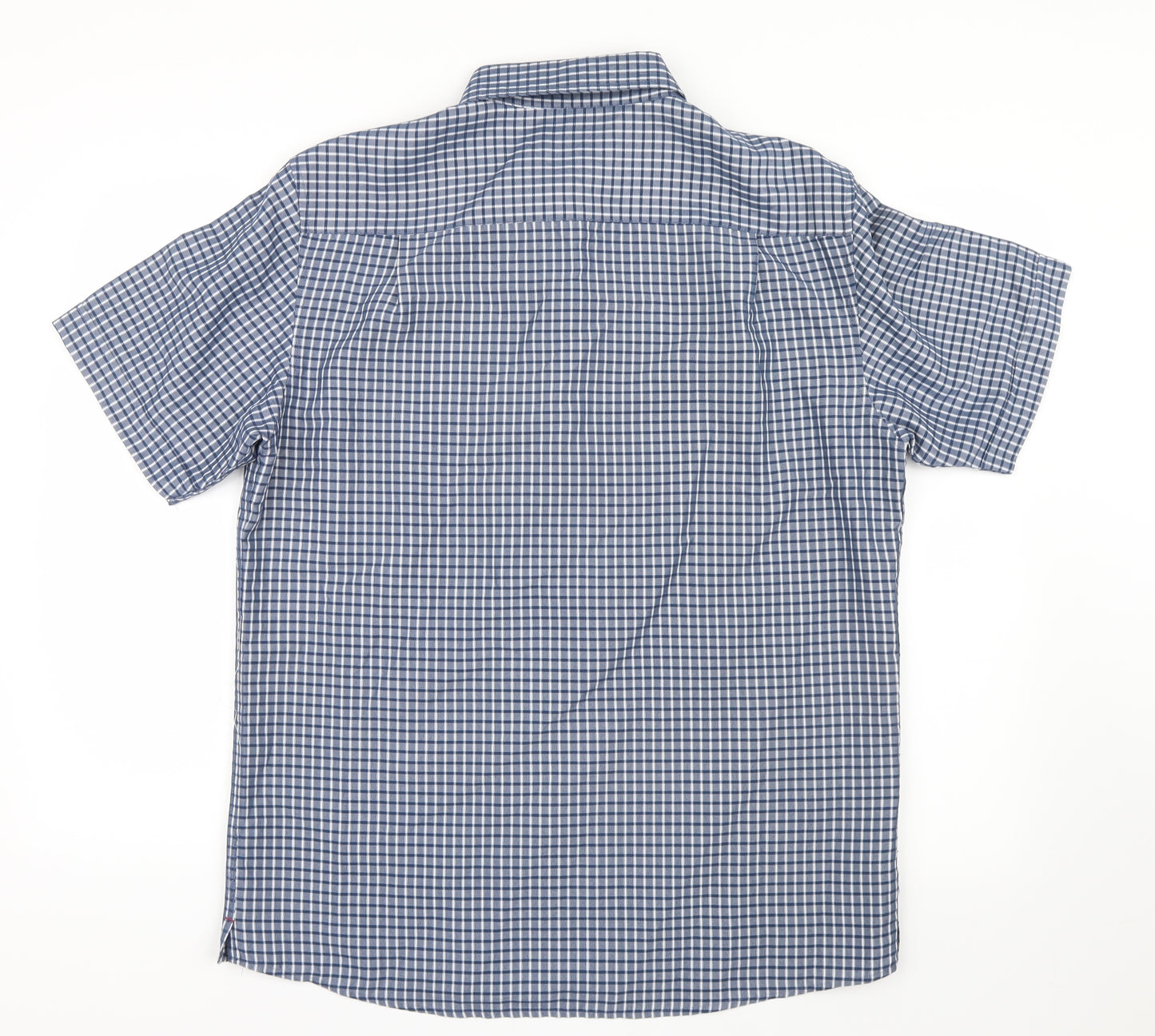 Marks and Spencer Mens Blue Check   Button-Up Size M