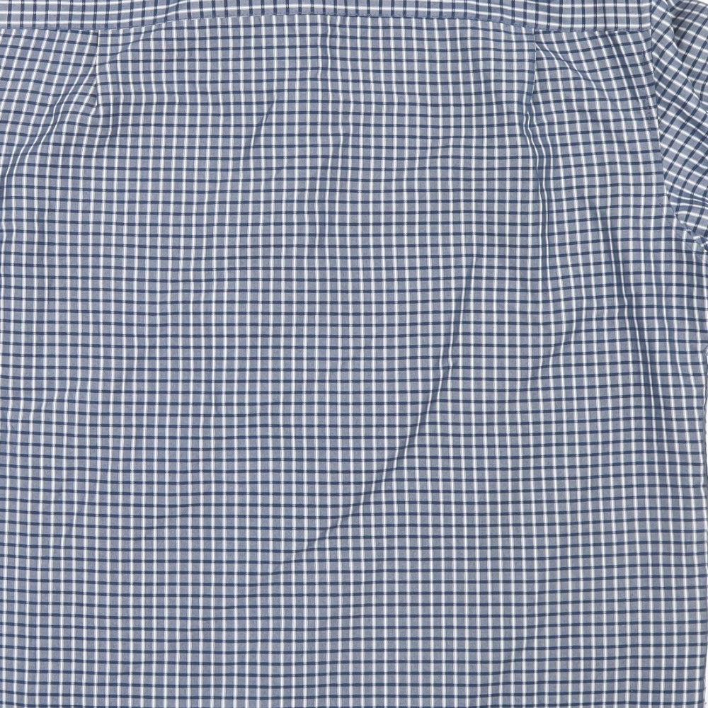 Marks and Spencer Mens Blue Check   Button-Up Size M