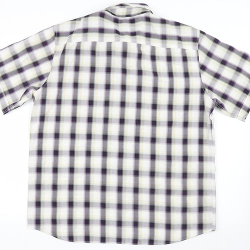 Marks and Spencer Mens Purple Check   Button-Up Size L