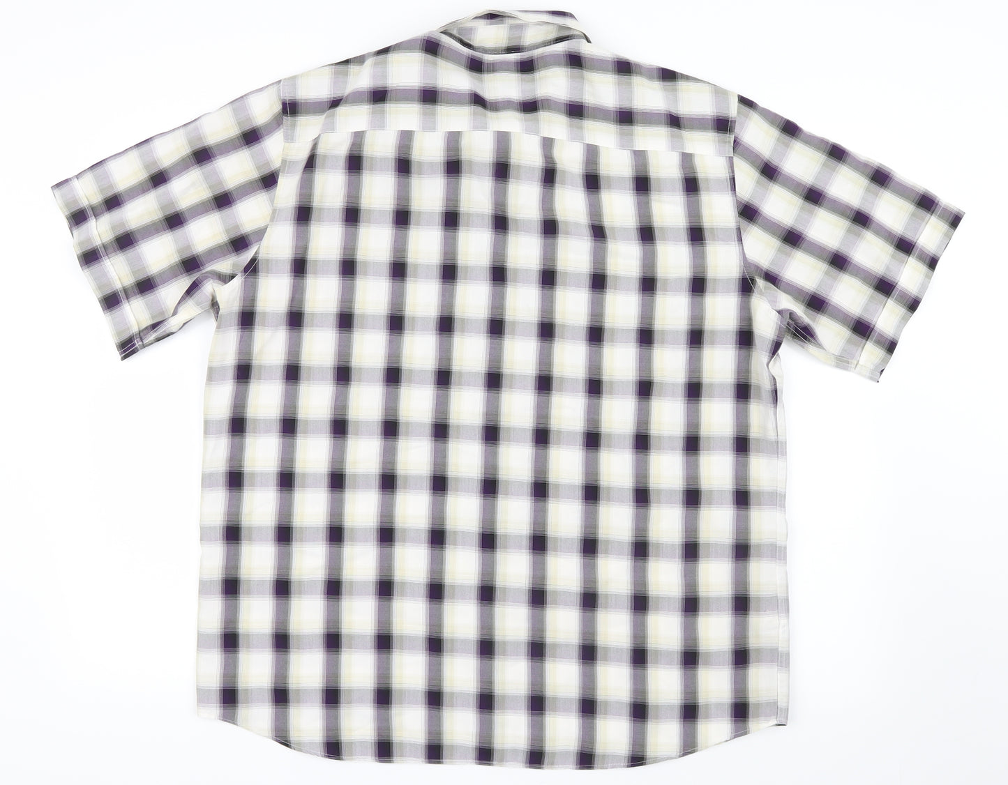 Marks and Spencer Mens Purple Check   Button-Up Size L