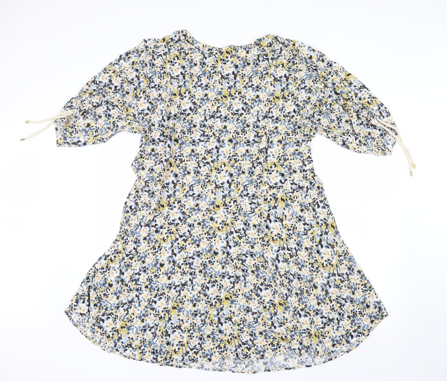 Mango Womens Blue Geometric  Shirt Dress  Size 10