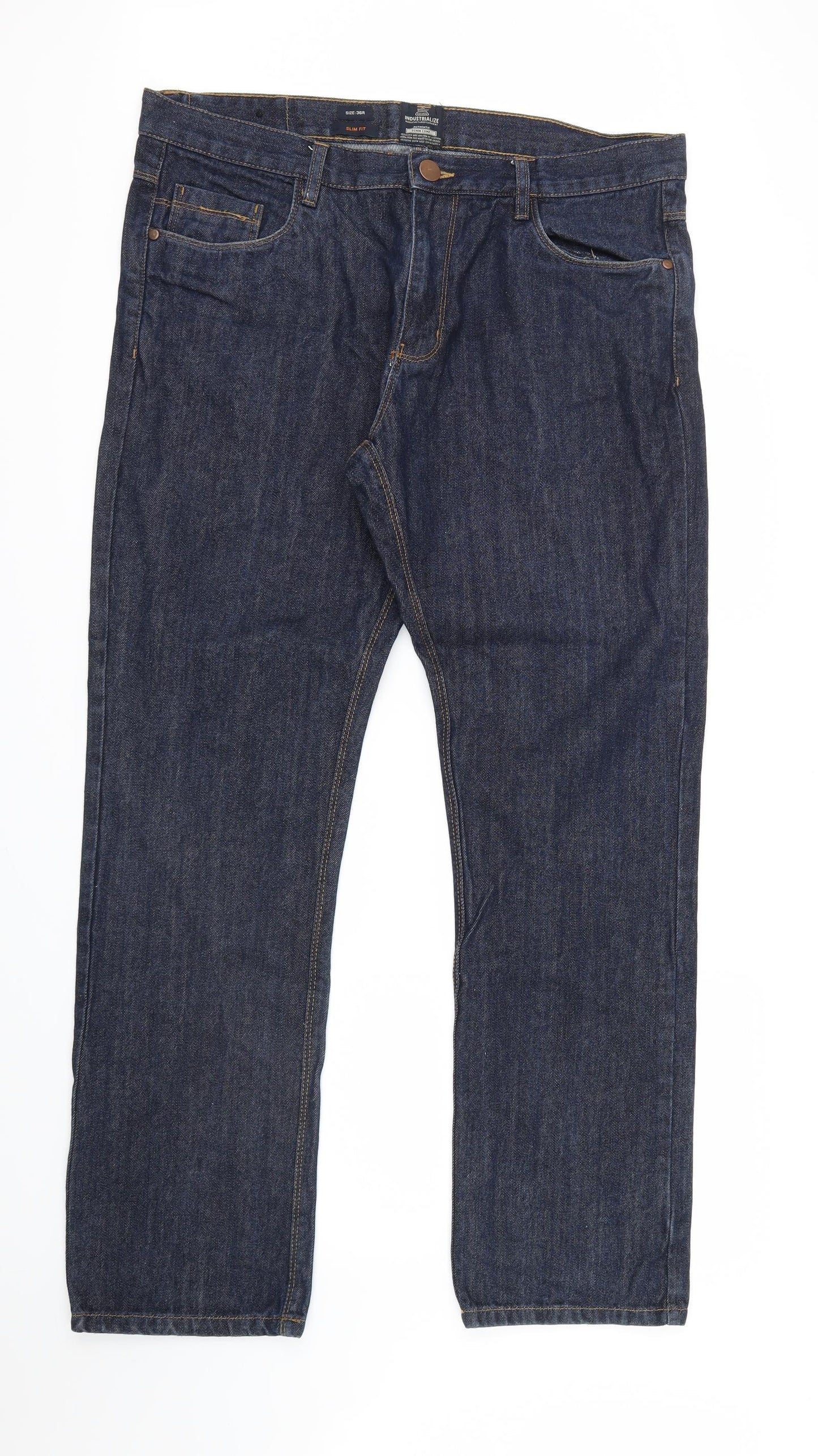 Industrialize Mens Blue  Denim Straight Jeans Size 36 in L32 in