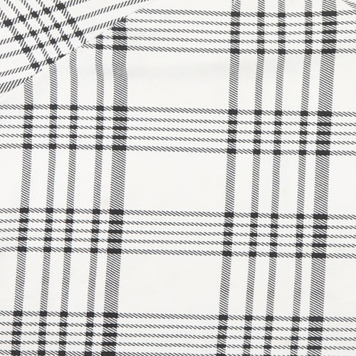 Select Womens White Check  Basic Blouse Size 12
