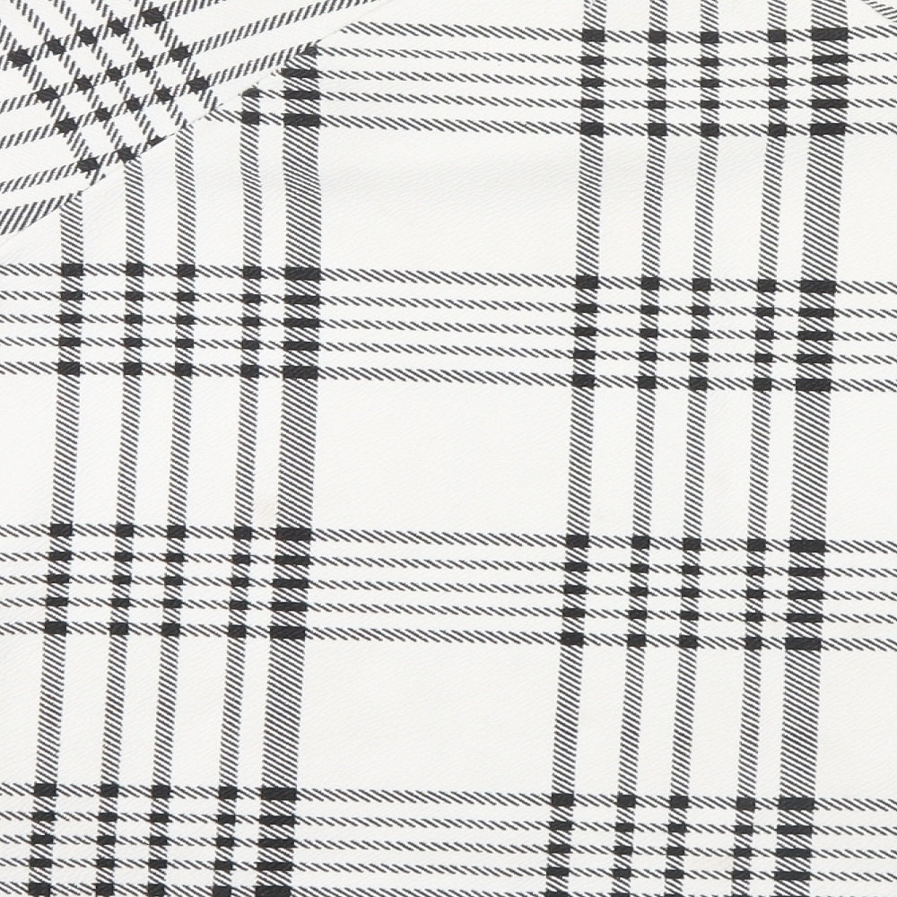 Select Womens White Check  Basic Blouse Size 12