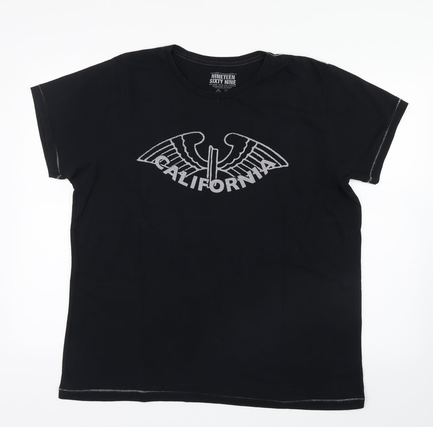 Nineteen Sixty Nine  Mens Black    T-Shirt Size XL