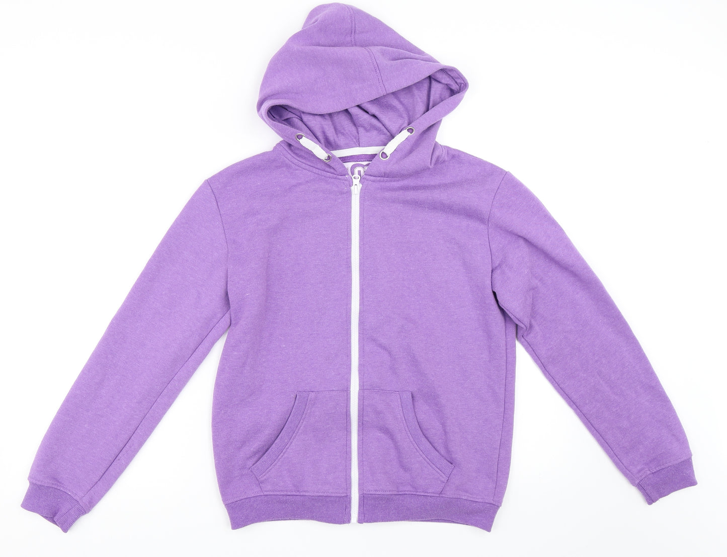 Preworn Girls Purple   Full Zip Hoodie Size 12-13 Years