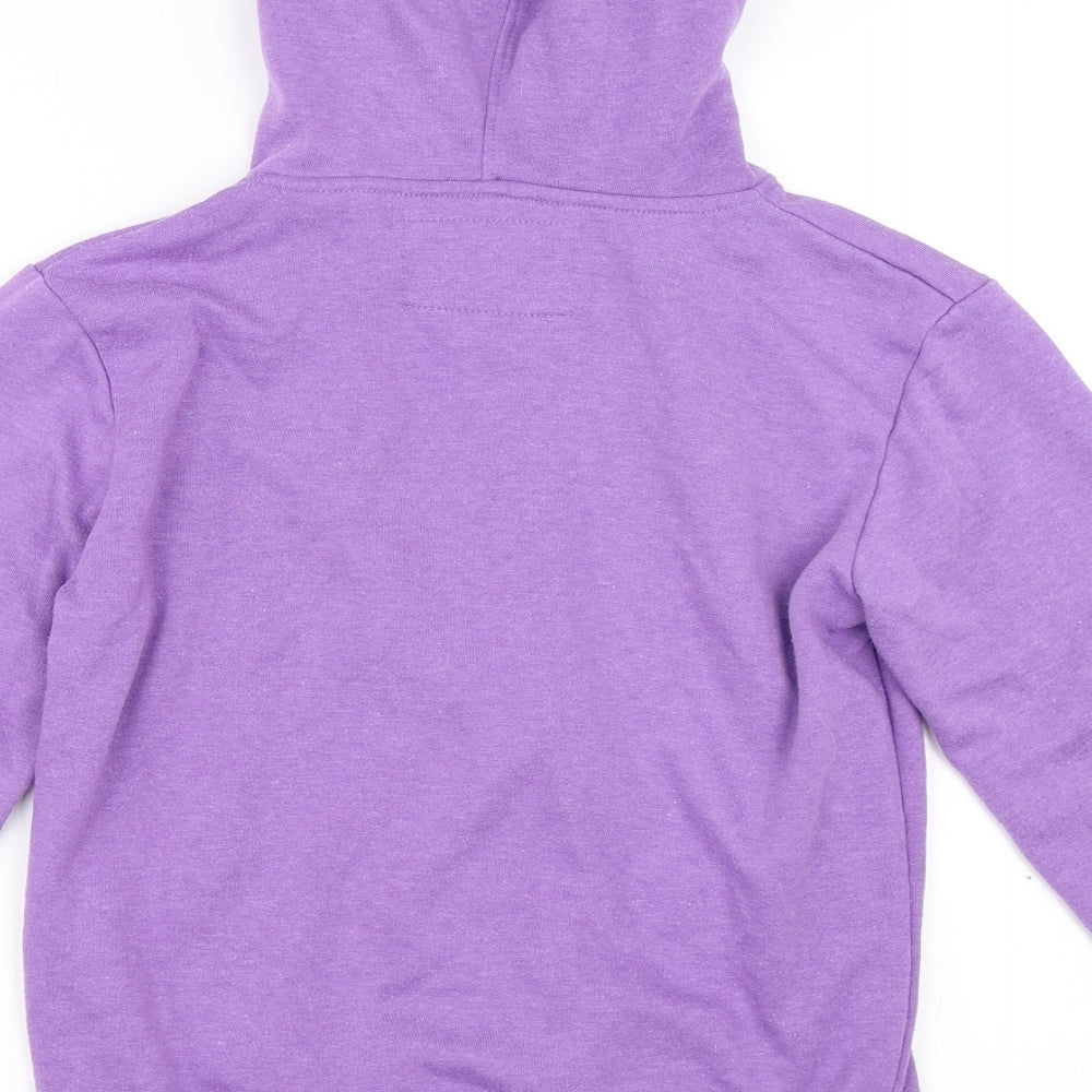 Preworn Girls Purple   Full Zip Hoodie Size 12-13 Years