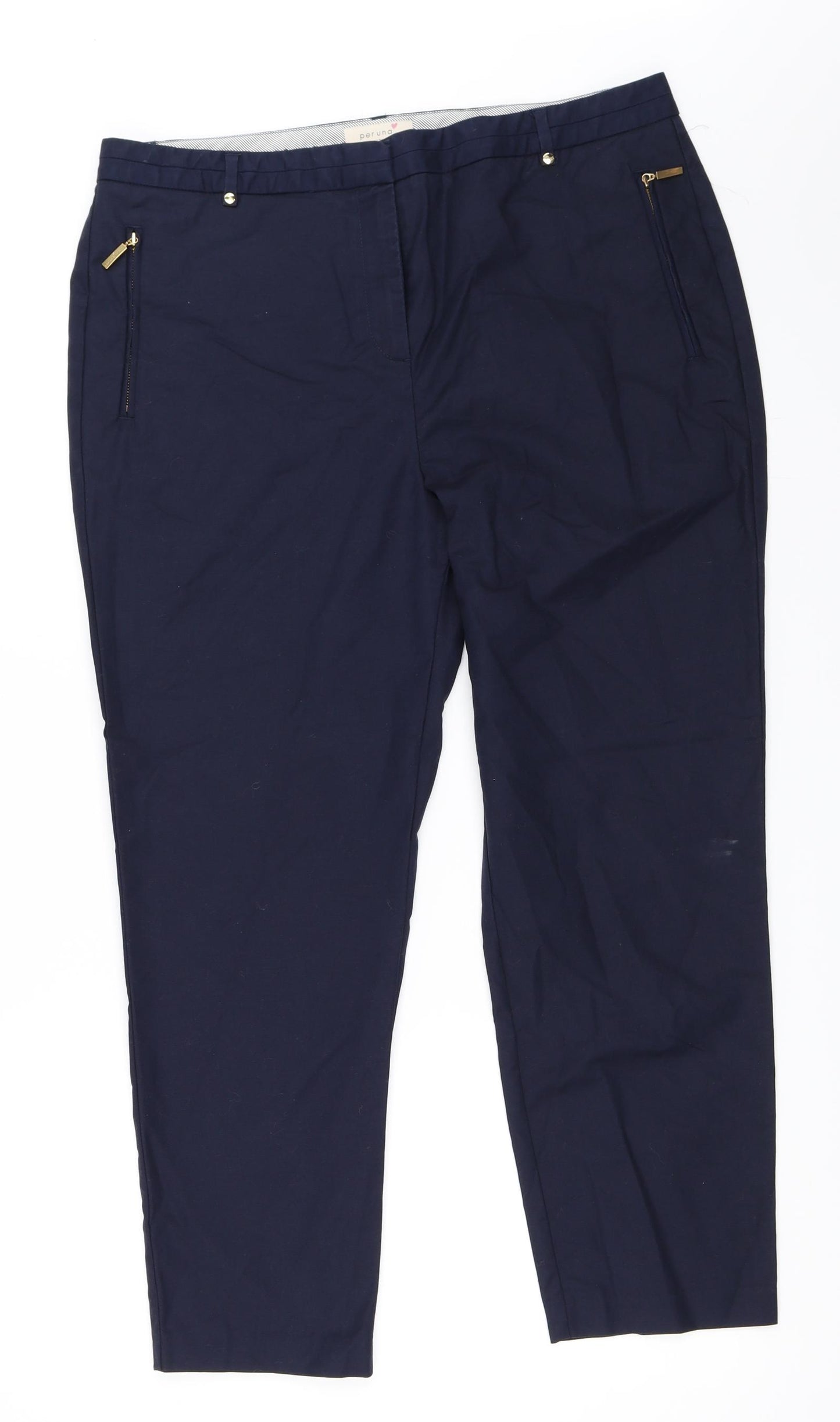 Per Una Womens Blue   Capri Trousers Size 16 L26 in
