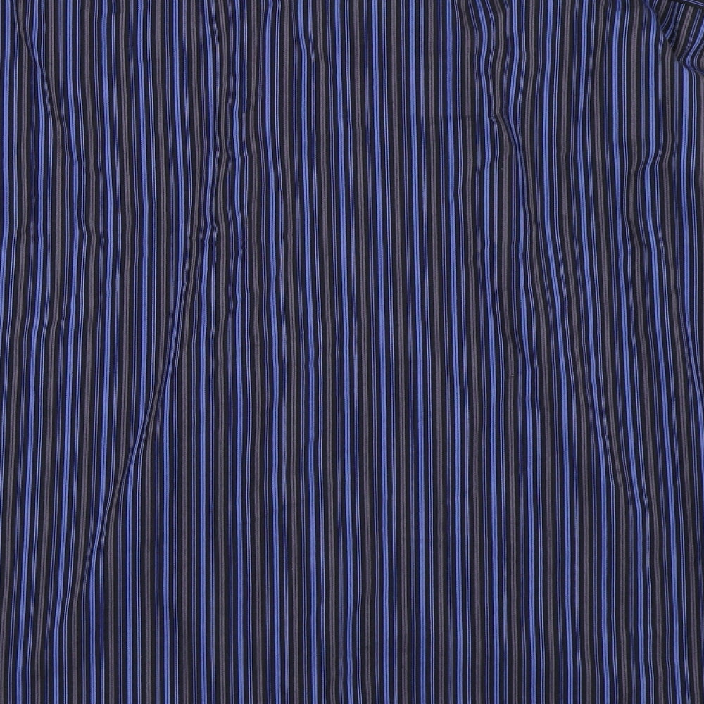 Jack Reid Mens Blue Striped   Dress Shirt Size 2XL