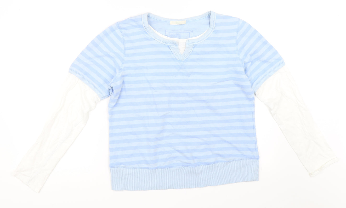 Marks and Spencer Womens Blue Striped  Pullover Jumper Size 14