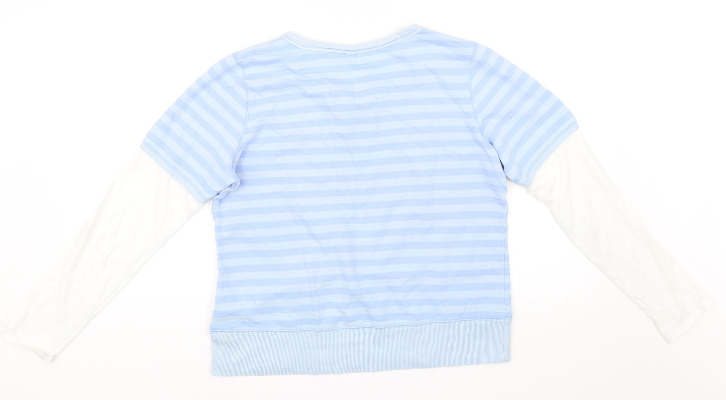 Marks and Spencer Womens Blue Striped  Pullover Jumper Size 14