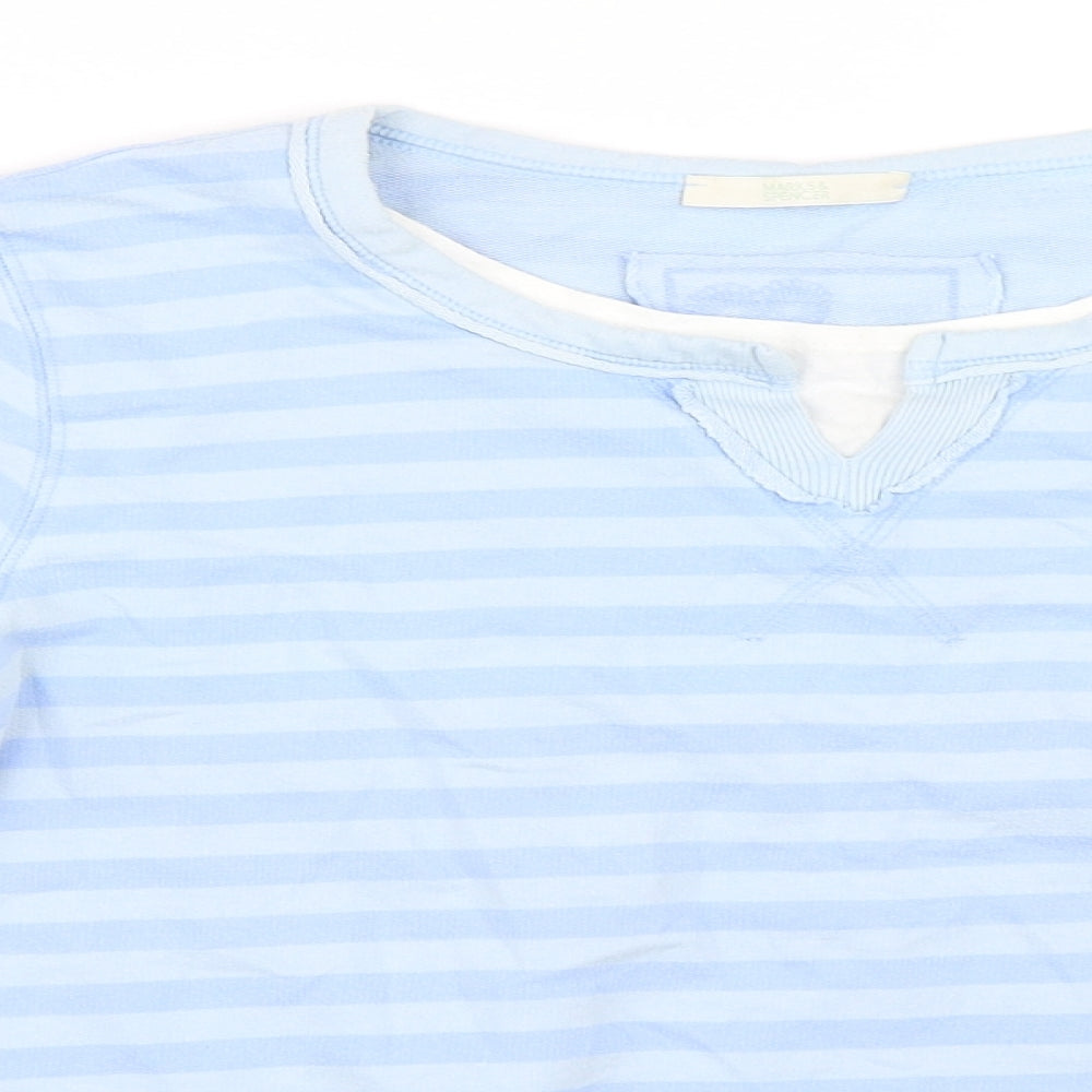 Marks and Spencer Womens Blue Striped  Pullover Jumper Size 14