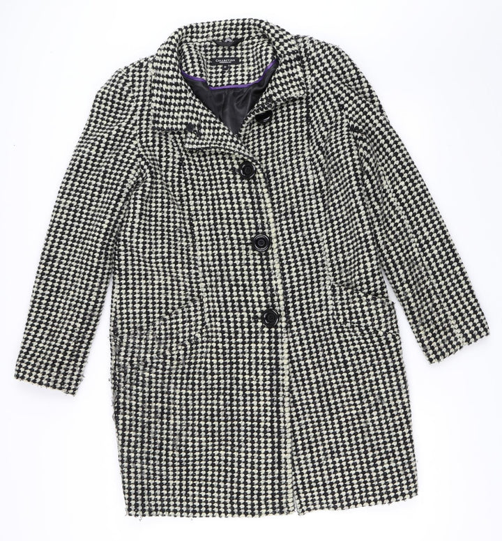 Debenhams Womens Black Overcoat Coat Size 10