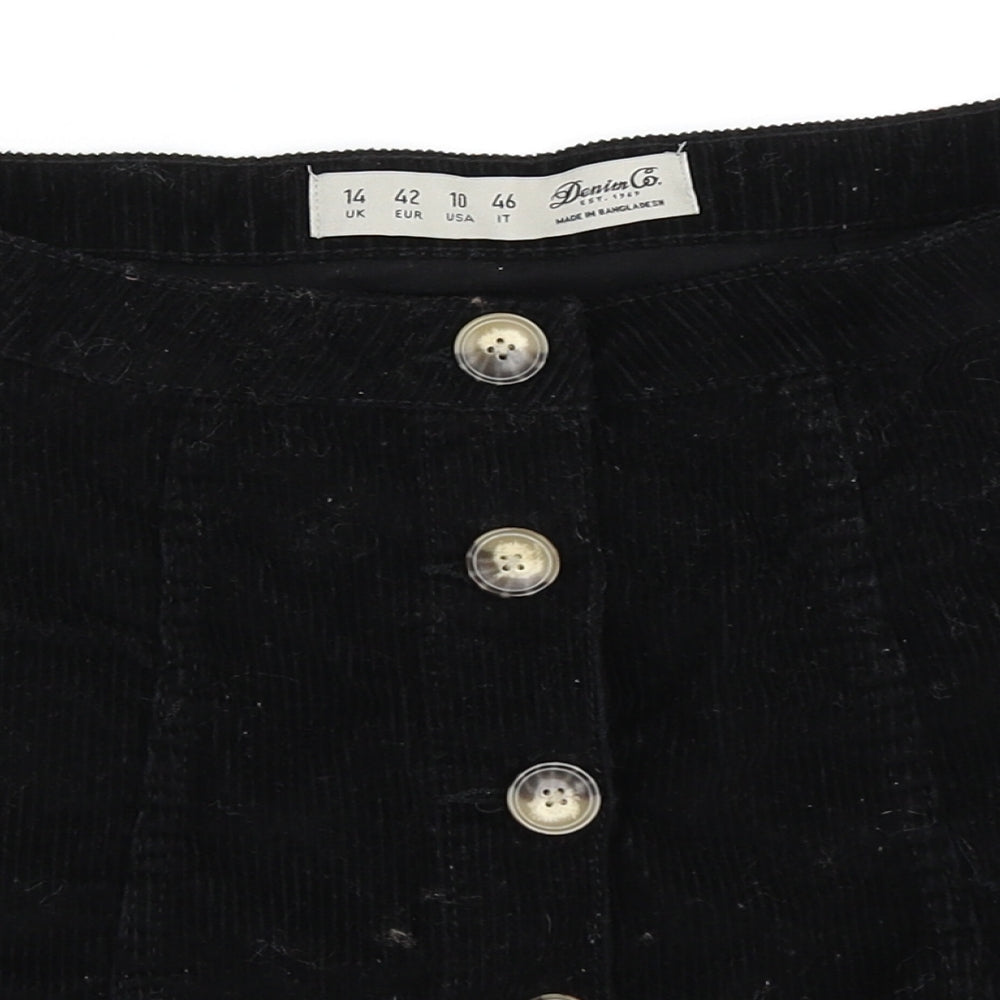 Primark Womens Black  Corduroy A-Line Skirt Size 14