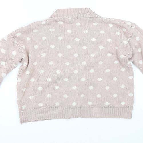 Boohoo Womens Pink Polka Dot  Cardigan Jumper Size M