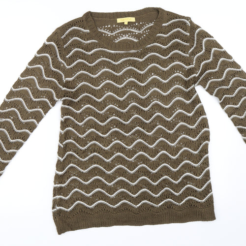 Daviva Womens Brown   Pullover Jumper Size L