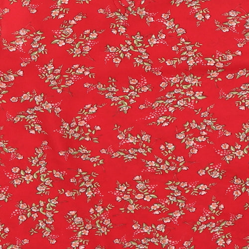 New Look Girls Red Floral  Basic Blouse Size 12 Years