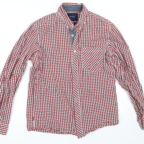 Diverse Mens Red Check   Button-Up Size M