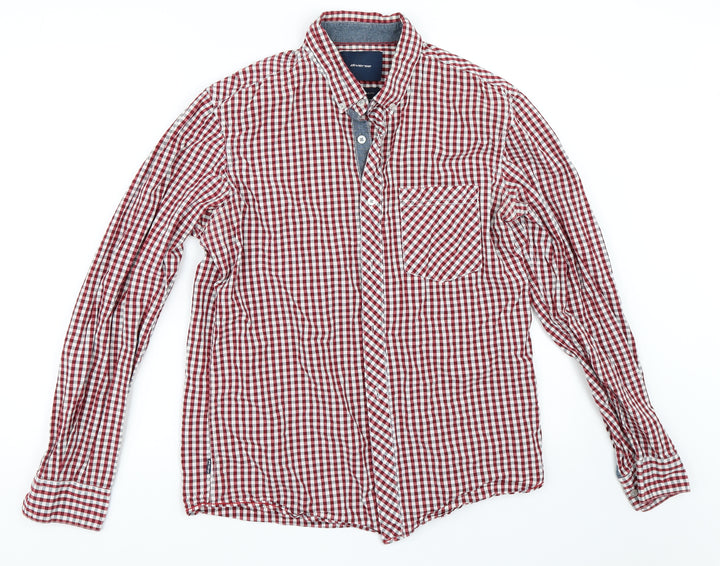 Diverse Mens Red Check   Button-Up Size M