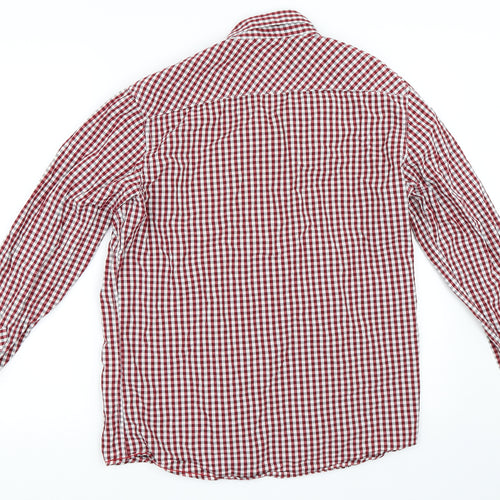 Diverse Mens Red Check   Button-Up Size M