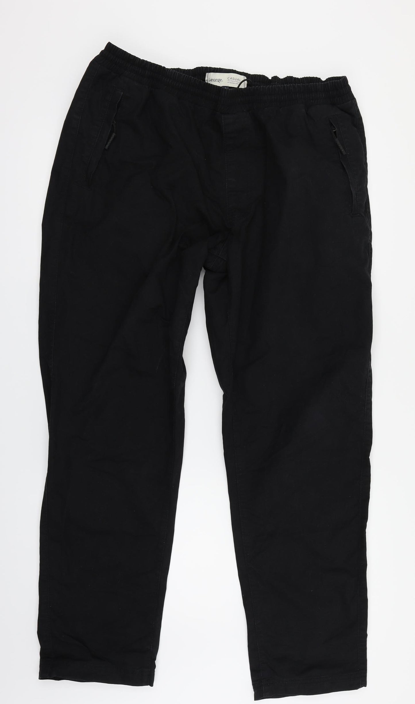 George Mens Black   Rain Trousers Trousers Size XL L30 in